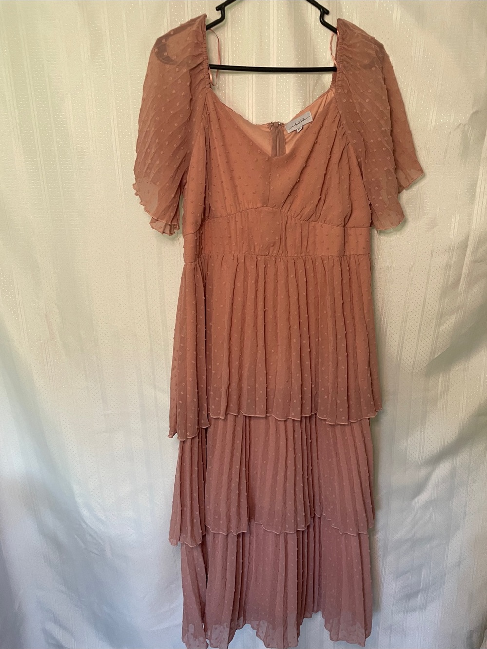 One Loved Babe Women's  Size 1 XL Tiered Flutter-Sleeve Maxi Dress